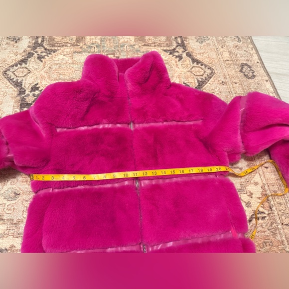 Blue Revival Vibrant Pink faux fur Jacket for Women - Picture 6 of 14